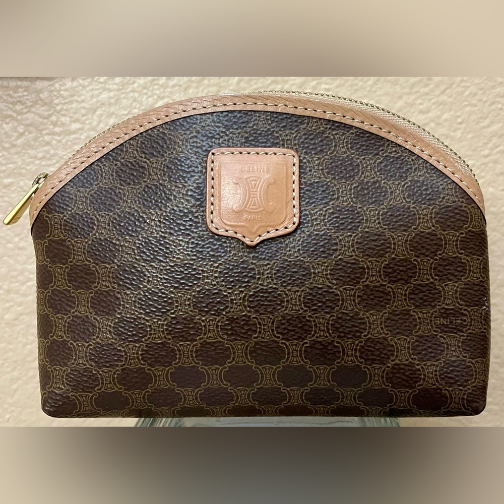 CELINE Macadam Clutch Bag / Cosmetic Pouch